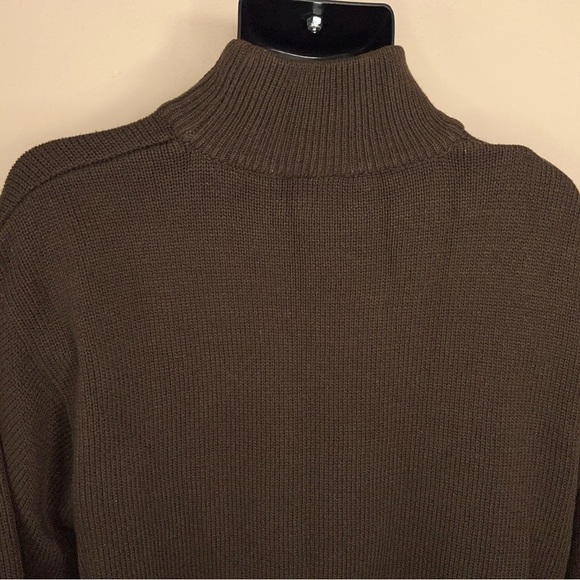 VINTAGE SOUTH POLE BROWN RIBBED SWEATER MENS 90’s TURTLENECK LONG SLEEVE - Picture 8 of 12